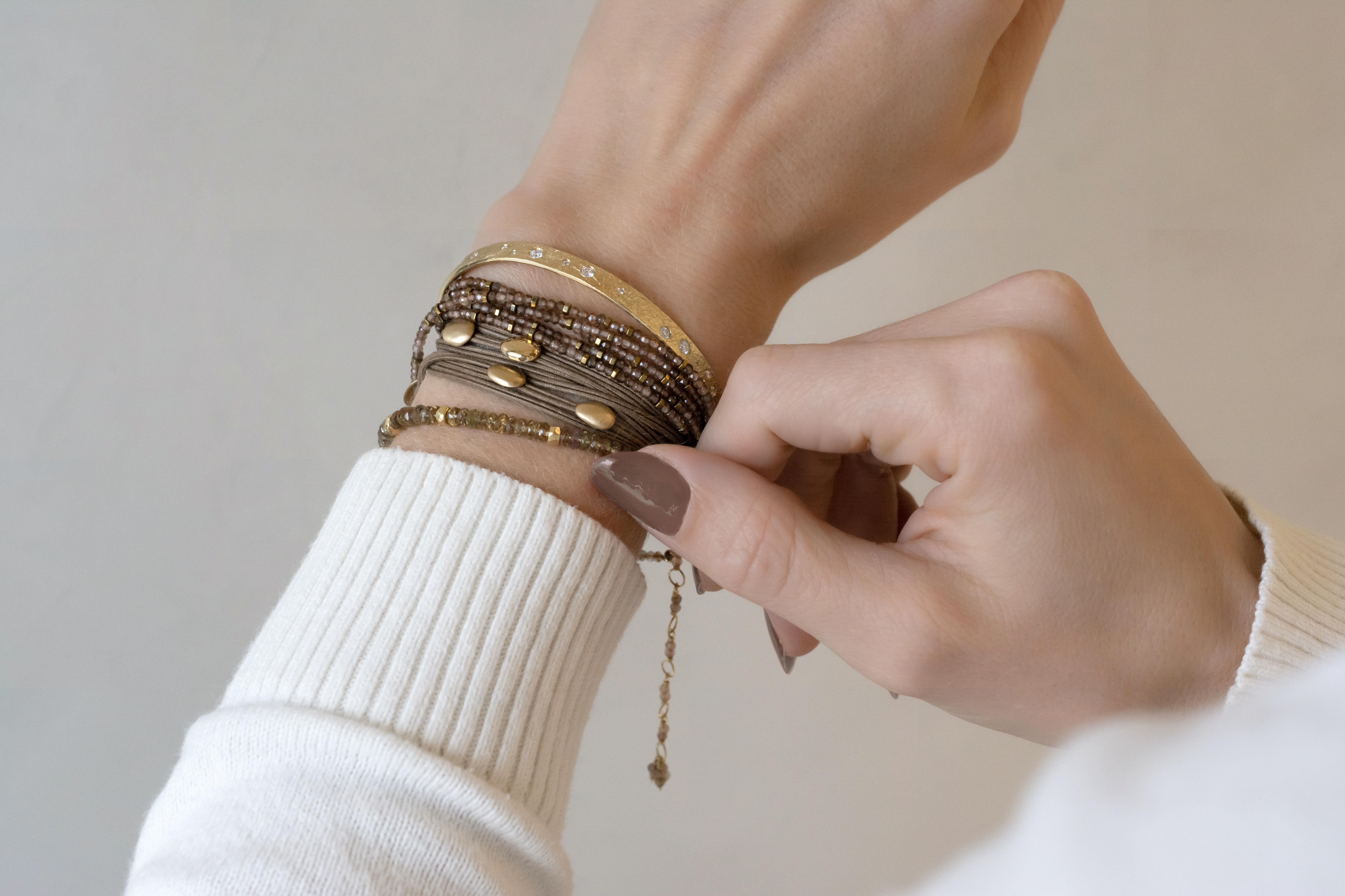 Anne Sportun gemstone Wrap Bracelet campaign