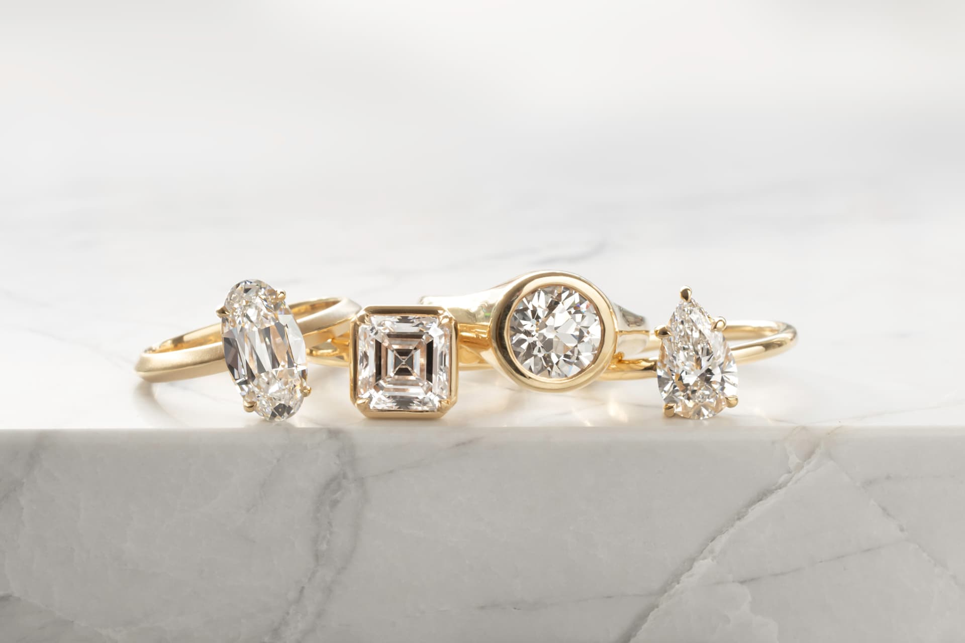 A collection of Anne Sportun one-of-a-kind diamond rings